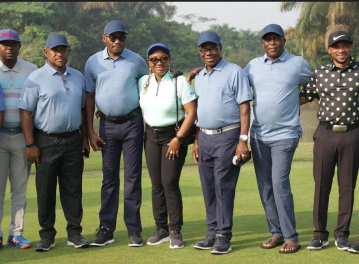 Golfers celebrate former Polaris Bank CEO, Innocent C. Ike