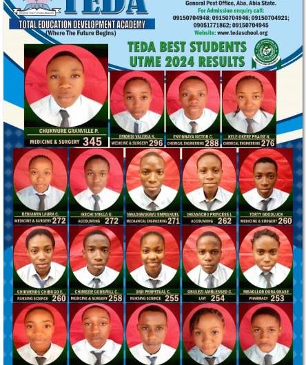 2024! TEDA School celebrates 19 students for outstanding UTME performance