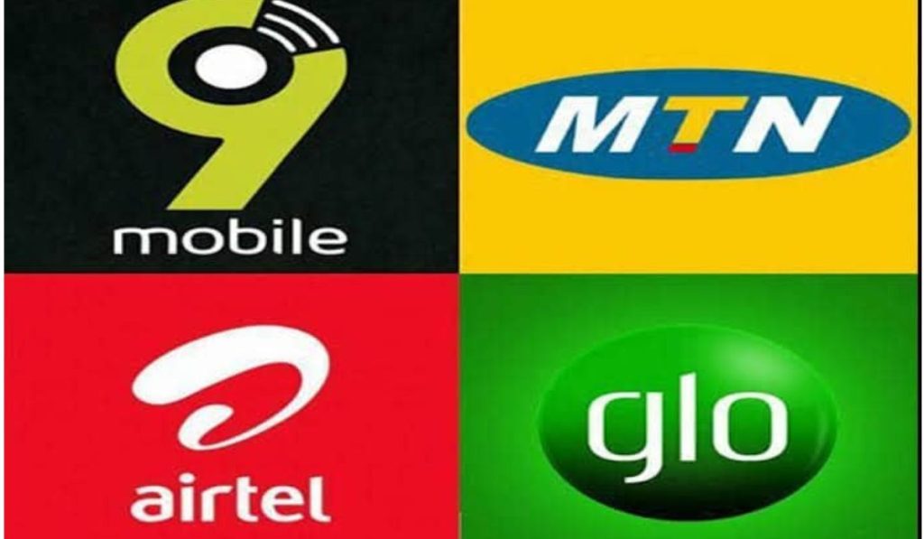 4 frames: Frame 1: 9 mobile logo Frame 2: MTN logo Frame 3: Airtel logo Frame 4: glo logo