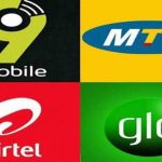 4 frames: Frame 1: 9 mobile logo Frame 2: MTN logo Frame 3: Airtel logo Frame 4: glo logo