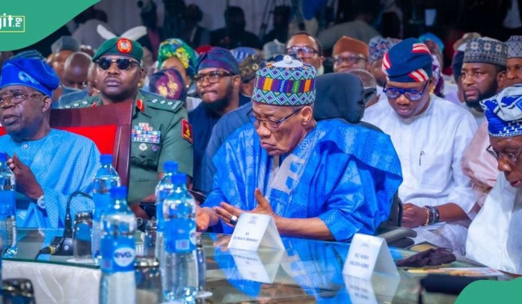 Bola Tinubu, Ibrahim Babangida and Obasanjo, among others in the public presentation of IBB's autobiography, A Journey in Service, and the accompanying fundraising event held in Abuja