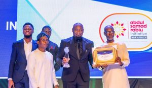 Dr Ubon Udoh, the MD/CEO of ASR Africa and others receive the Corporate Social Responsibility Champion of the Year at the Independent Awards 2024 in Lagos