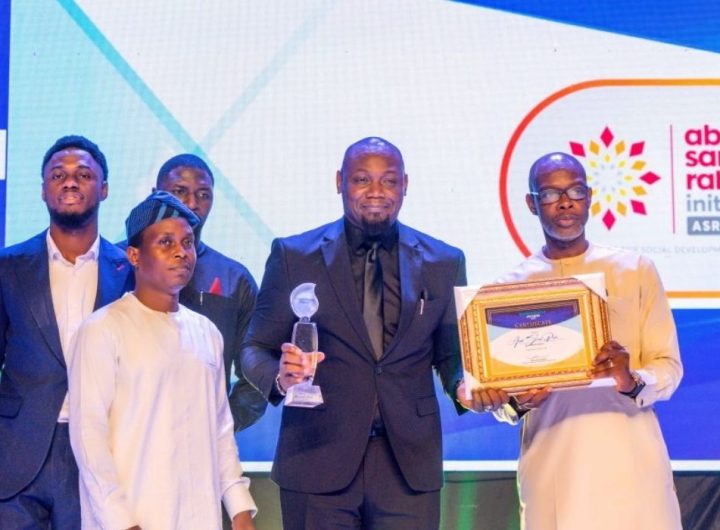 Dr Ubon Udoh, the MD/CEO of ASR Africa and others receive the Corporate Social Responsibility Champion of the Year at the Independent Awards 2024 in Lagos