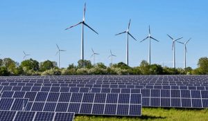 Solar panels and Wind mills