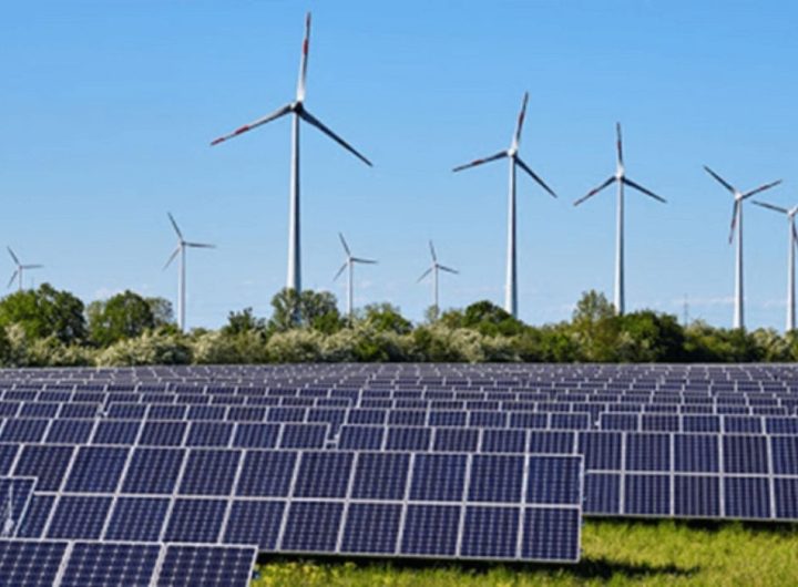 Solar panels and Wind mills