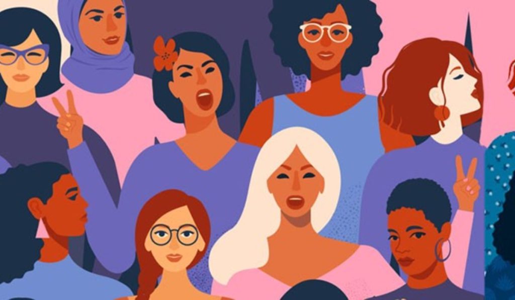 Graphics paint of a group of women