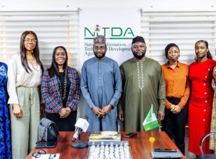 Officials of NITDA and MTN Foundation at the partnership meeting