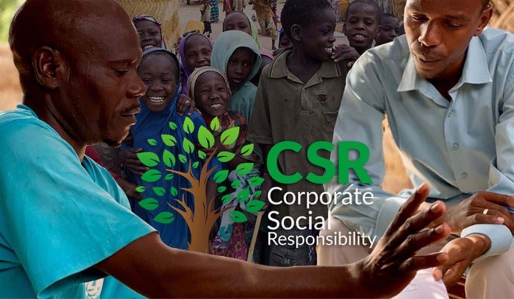 Image of random Nigerians and 'Corporate Social Responsibility' text