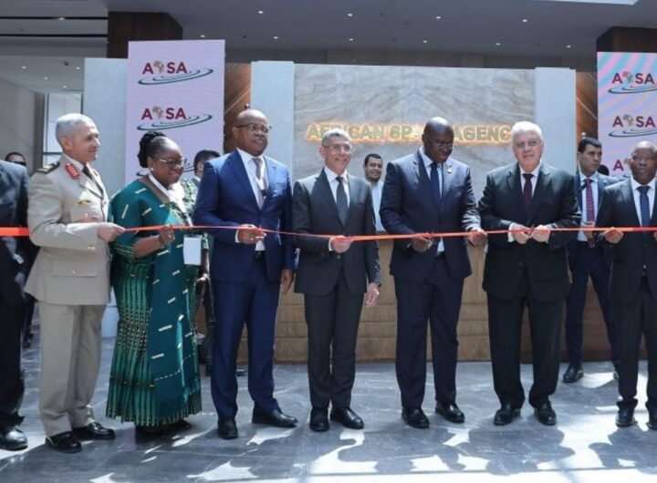 Cutting of tape at the Inauguration of the African Space Agency