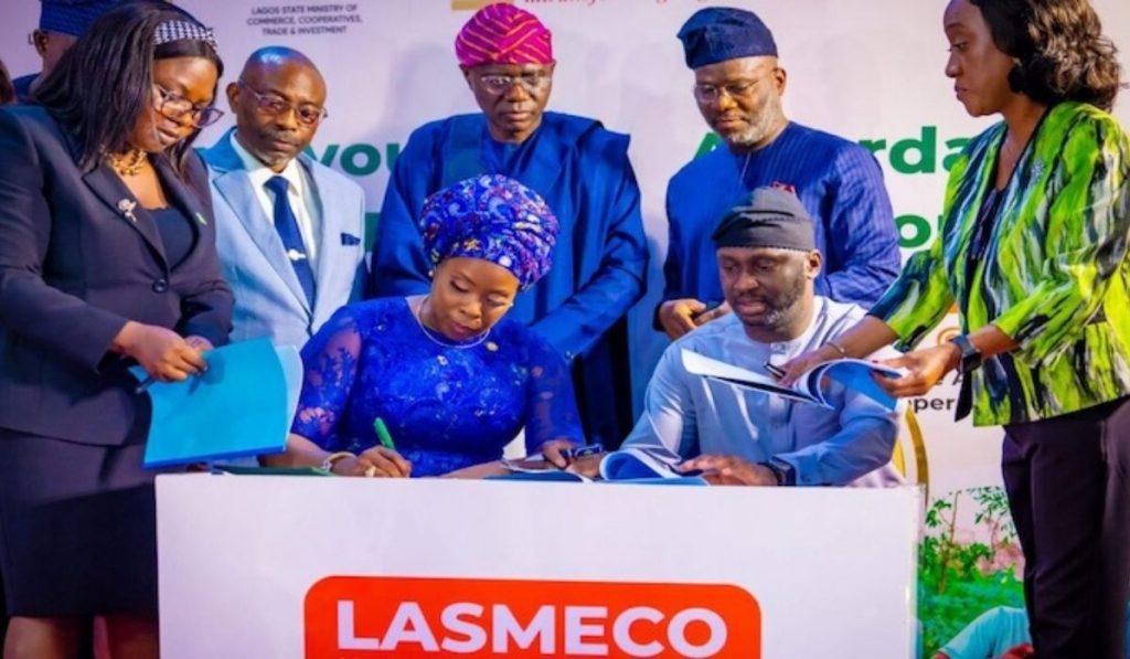 Governor of Lagos State, Babajide Sanwo-Olu and other stakeholders at the launch of LASMECO Financial scheme to empower MSMEs