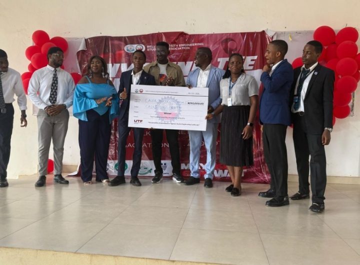 Group photo with Caleb University Students who emerged champions at Bell University's Hackathon Competition