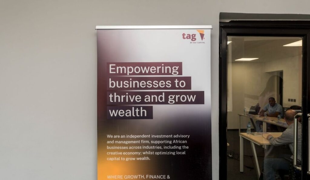 Event banner for TAG at the launnch to boost SME and creative ventures