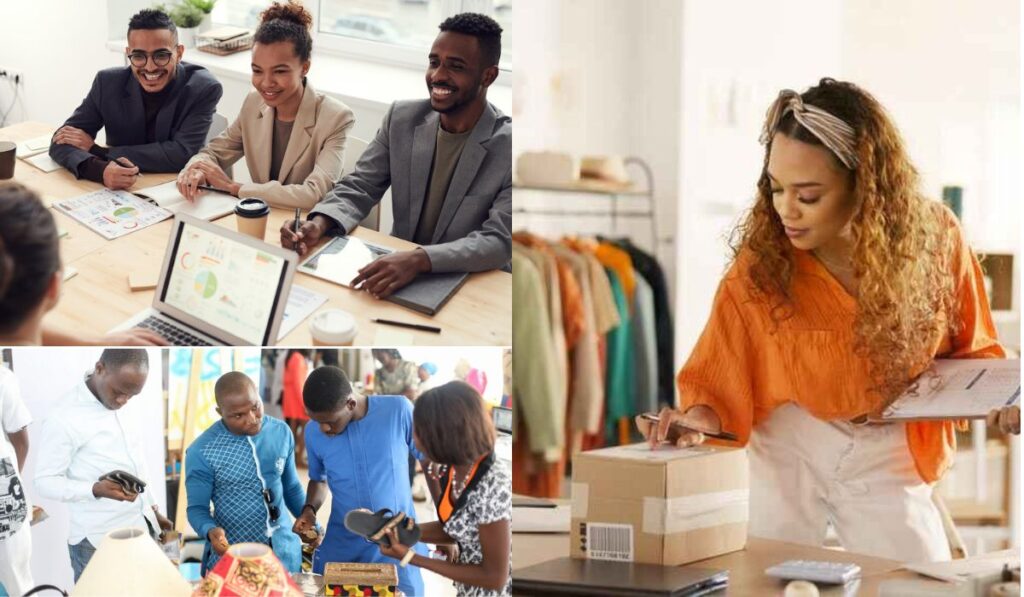 Photo grid of different Nigerian businesses fit for the SME Business Clinic