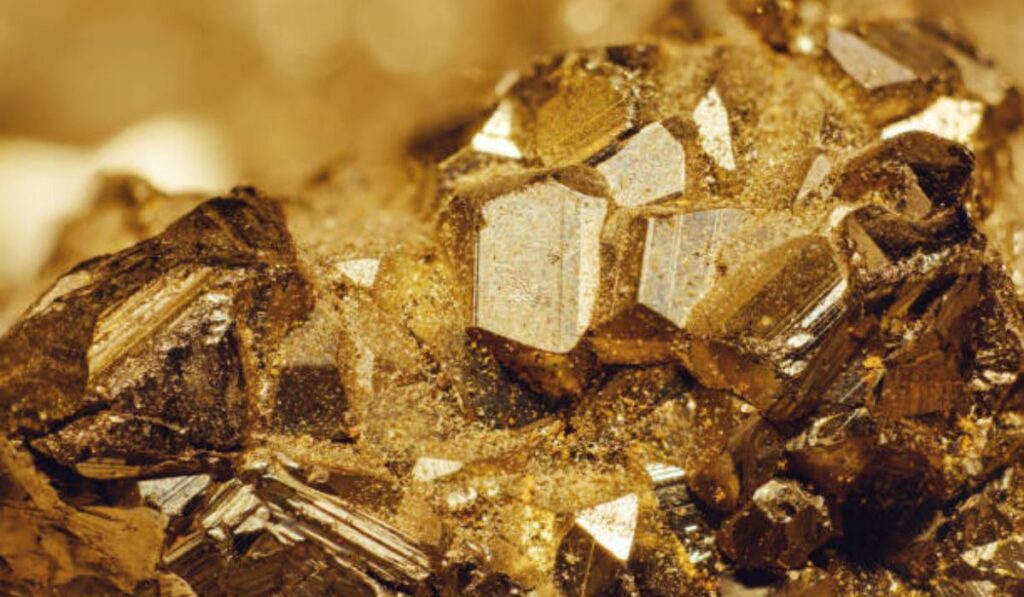 close-up shot of raw gold