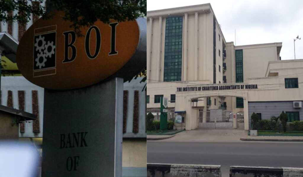 Grid photo of Bank of Industry sign and ICAN headquarter, organizers of the iHack4SDG Hackathon