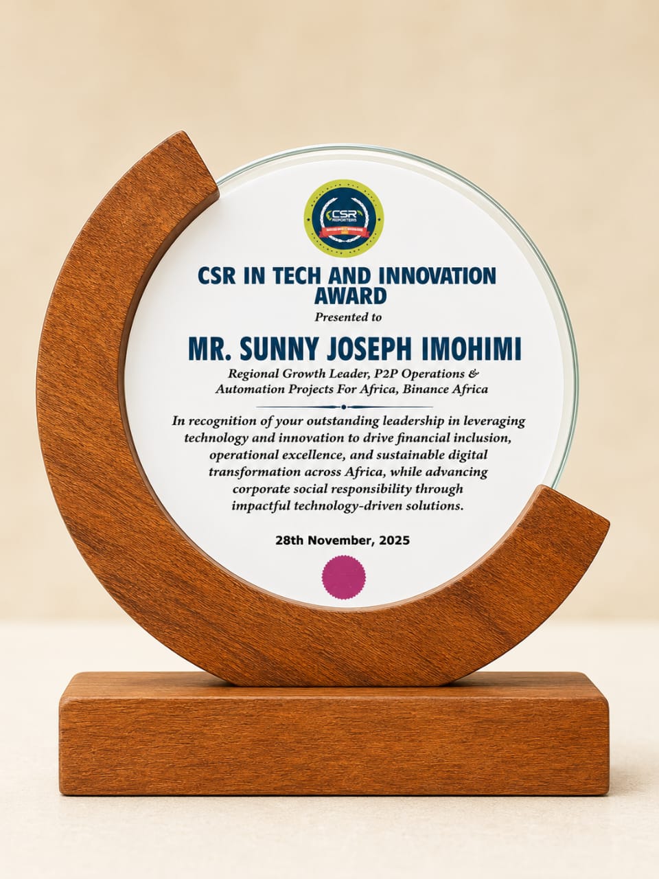 CSR in Tech and Innovation Award from SISA