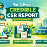 Infographic showing How to write a credible CSR Report