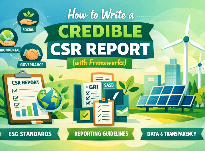 Infographic showing How to write a credible CSR Report