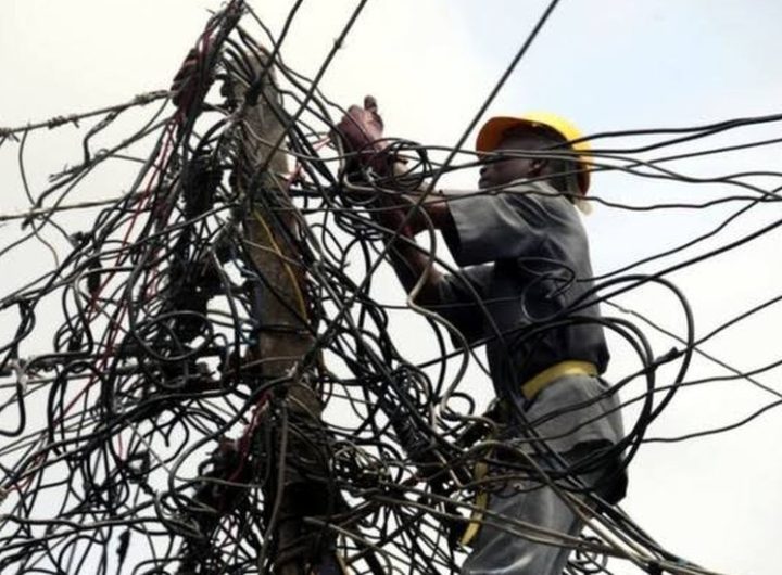Jumble of Wire with Electrician.
