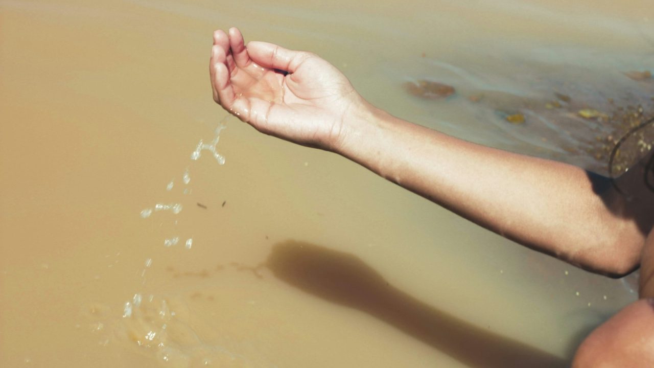 Water from a brown river source