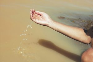 Water from a brown river source