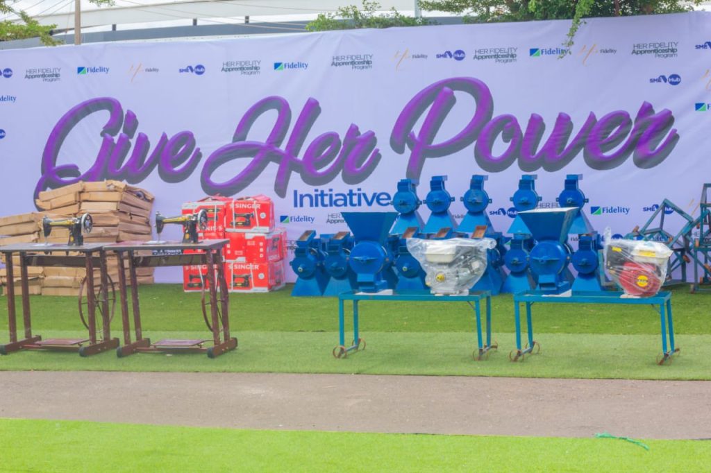 Sewing machines and grinding machines from Fidelity Bank's Give Her Power