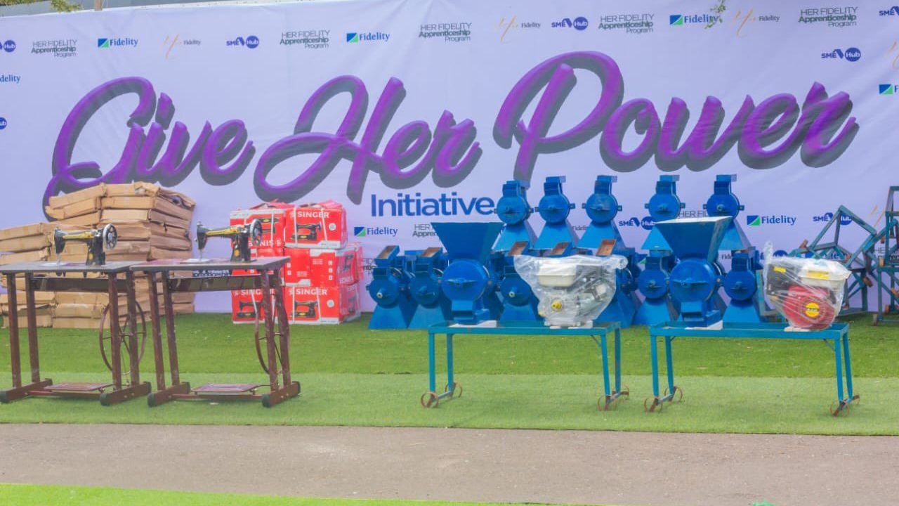Sewing machines and grinding machines from Fidelity Bank's Give Her Power