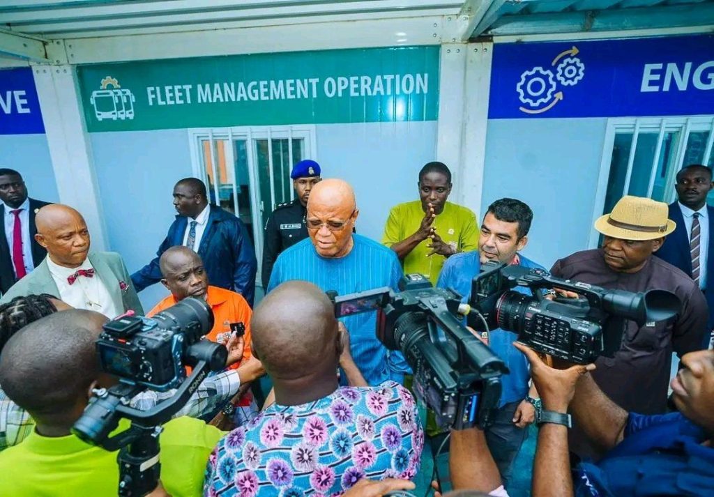 Governor Umo Eno at CNG Bus Terminal