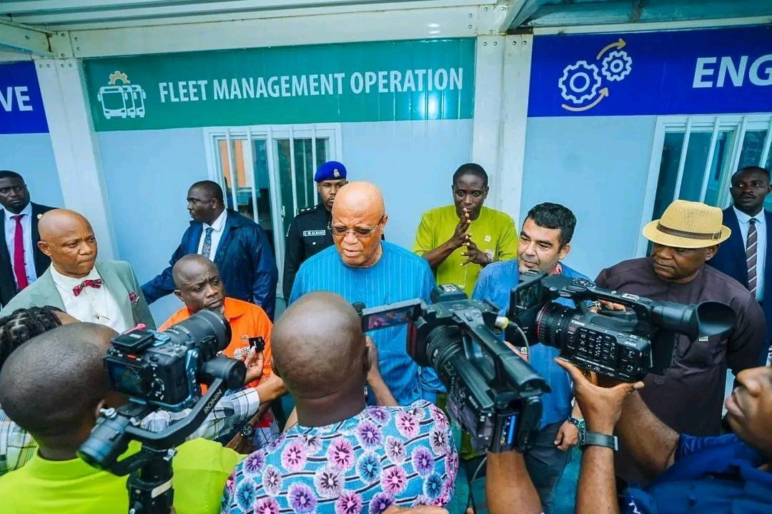 Governor Umo Eno at CNG Bus Terminal