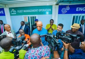 Governor Umo Eno at CNG Bus Terminal