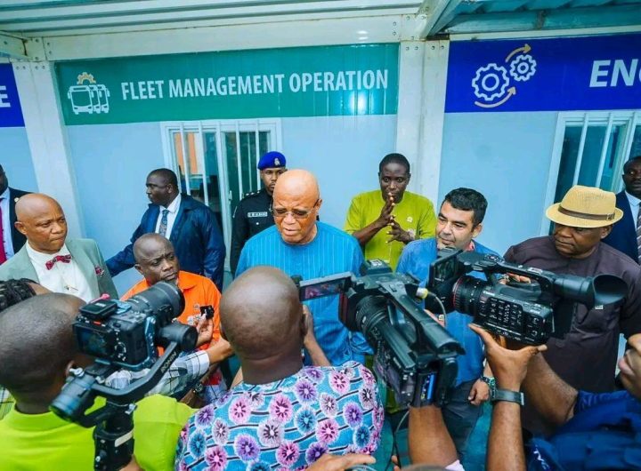 Governor Umo Eno at CNG Bus Terminal