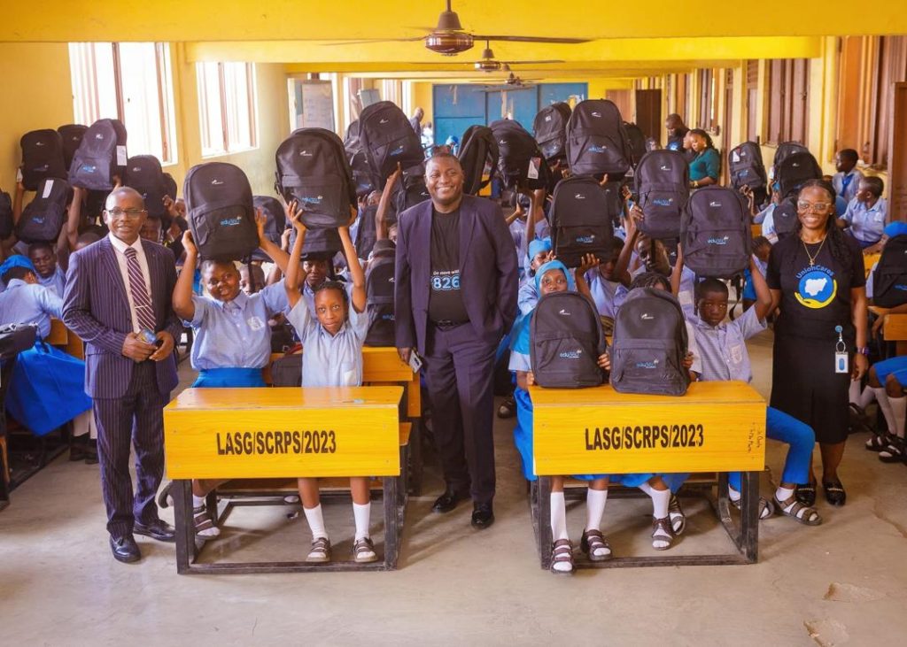 Union Bank Edu360 team and students with bags