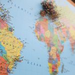 Map of Brazil on Globe