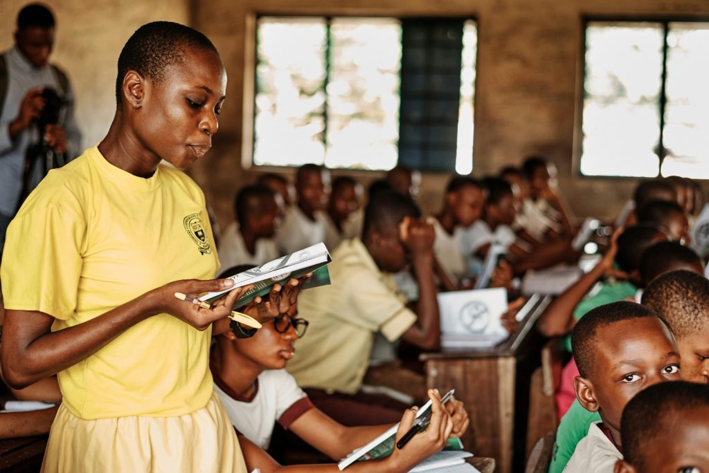 Student reading a book