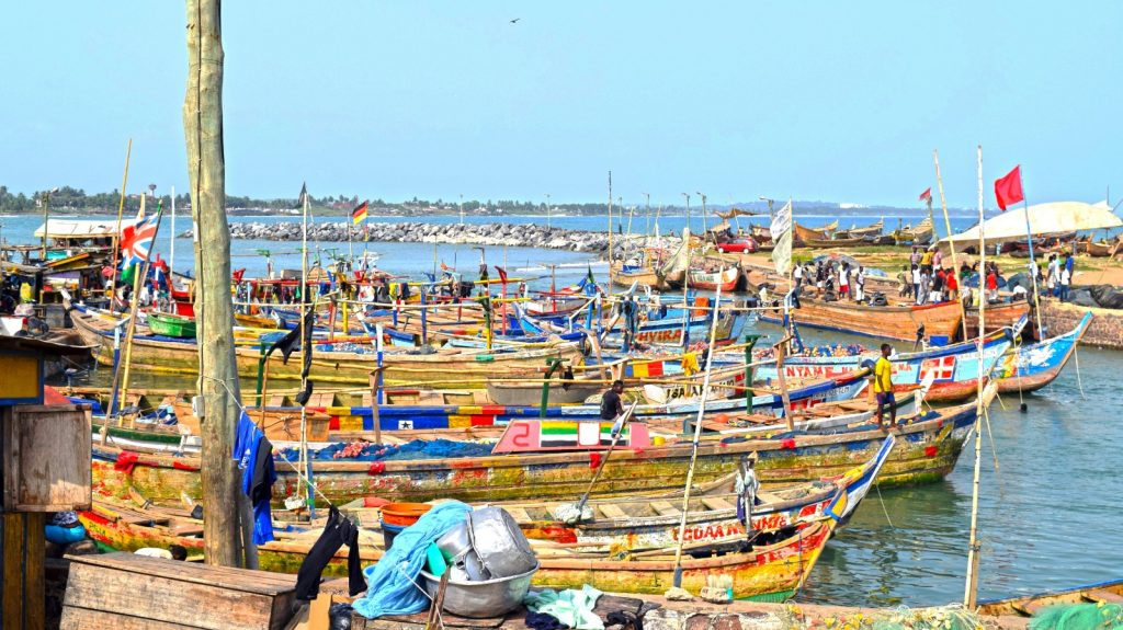 Ghana Water Body with Boats