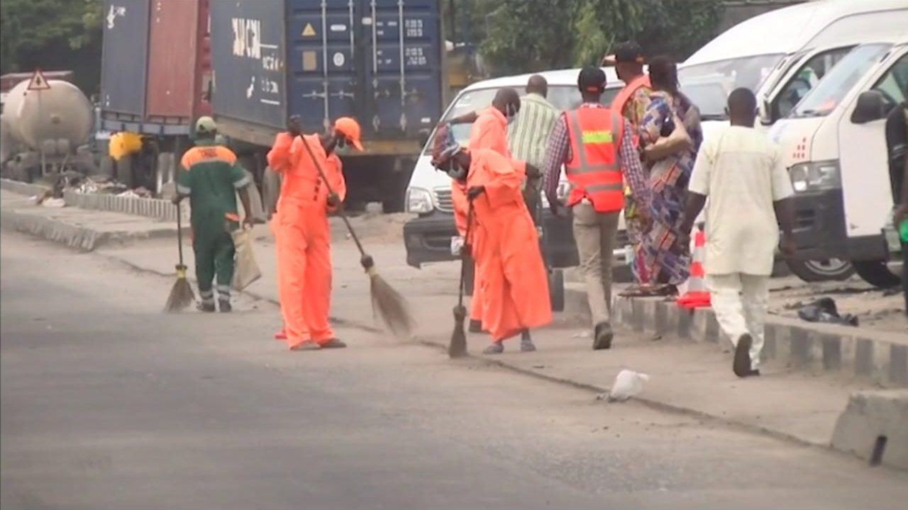 LAWMA Street Sweepers at Work