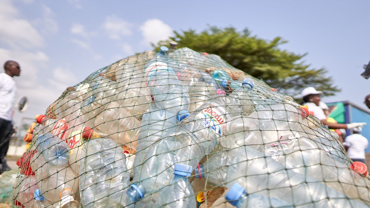 Single use plastics gathered up