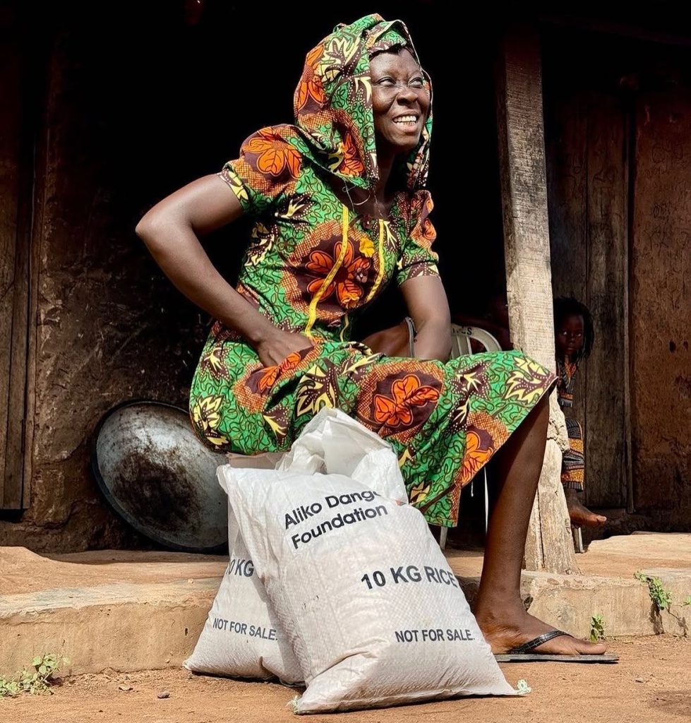 Woman with Dangote Foundation Rice