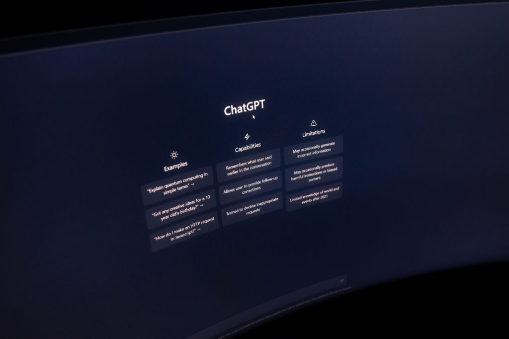 Chat GPT screen on a desktop