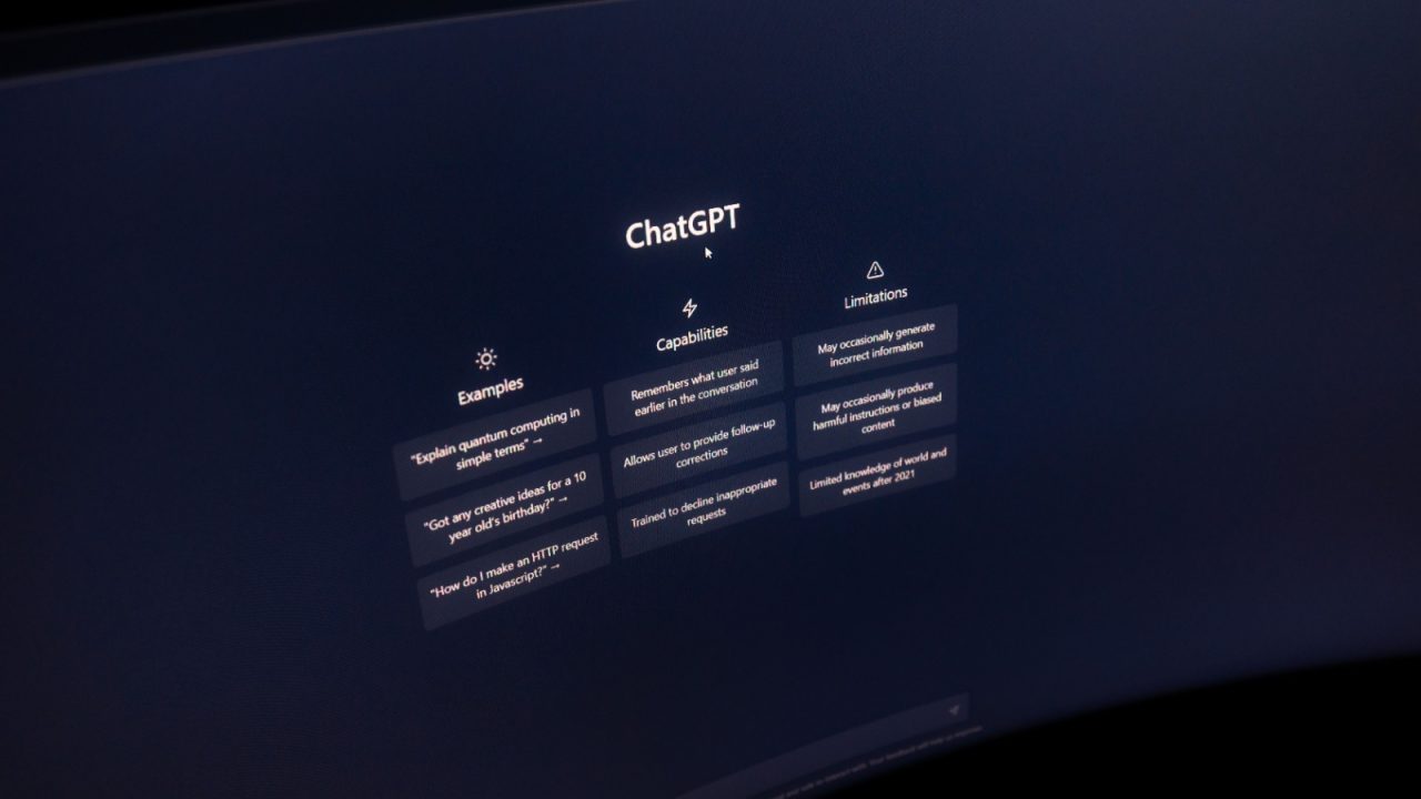 Chat GPT screen on a desktop