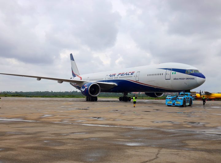 Air peace flight on runway