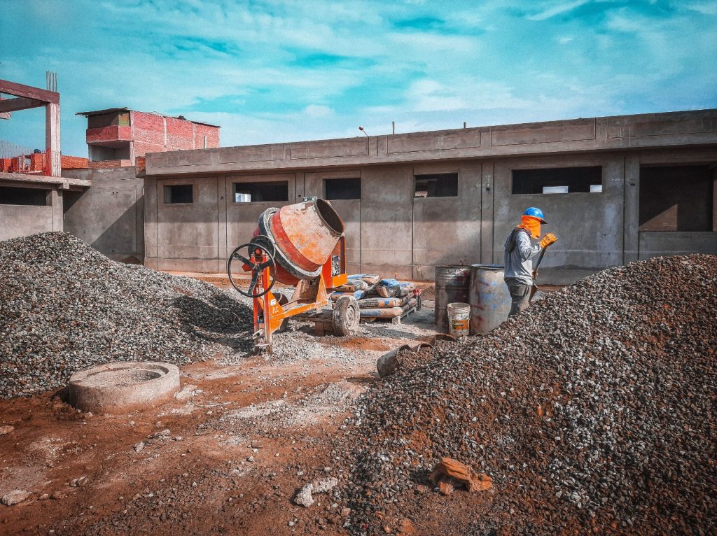 Cement at a construction site