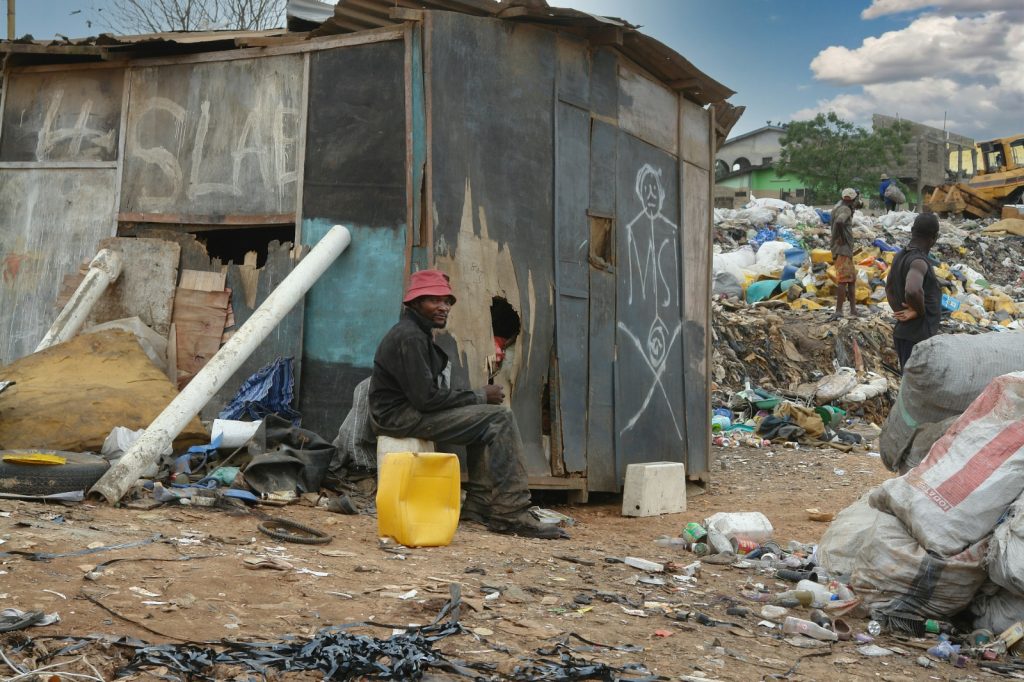 Informal waste workers at a dump site