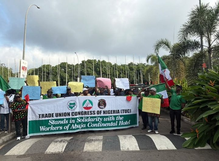 TUC in front of Abuja Continental