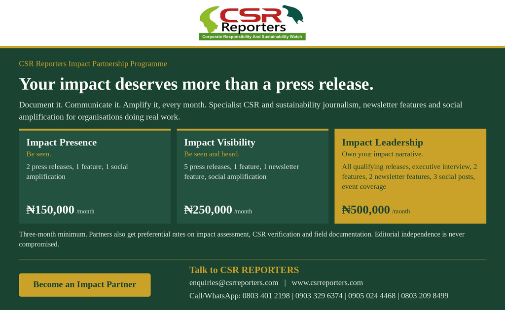 CSR Reporters' Impact Partnership Plan 2