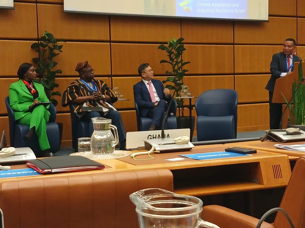 Ghana's Minister in charge of climate change and sustainability at a forum