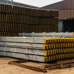 Steel factory with materials