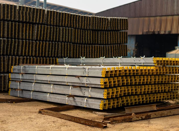 Steel factory with materials